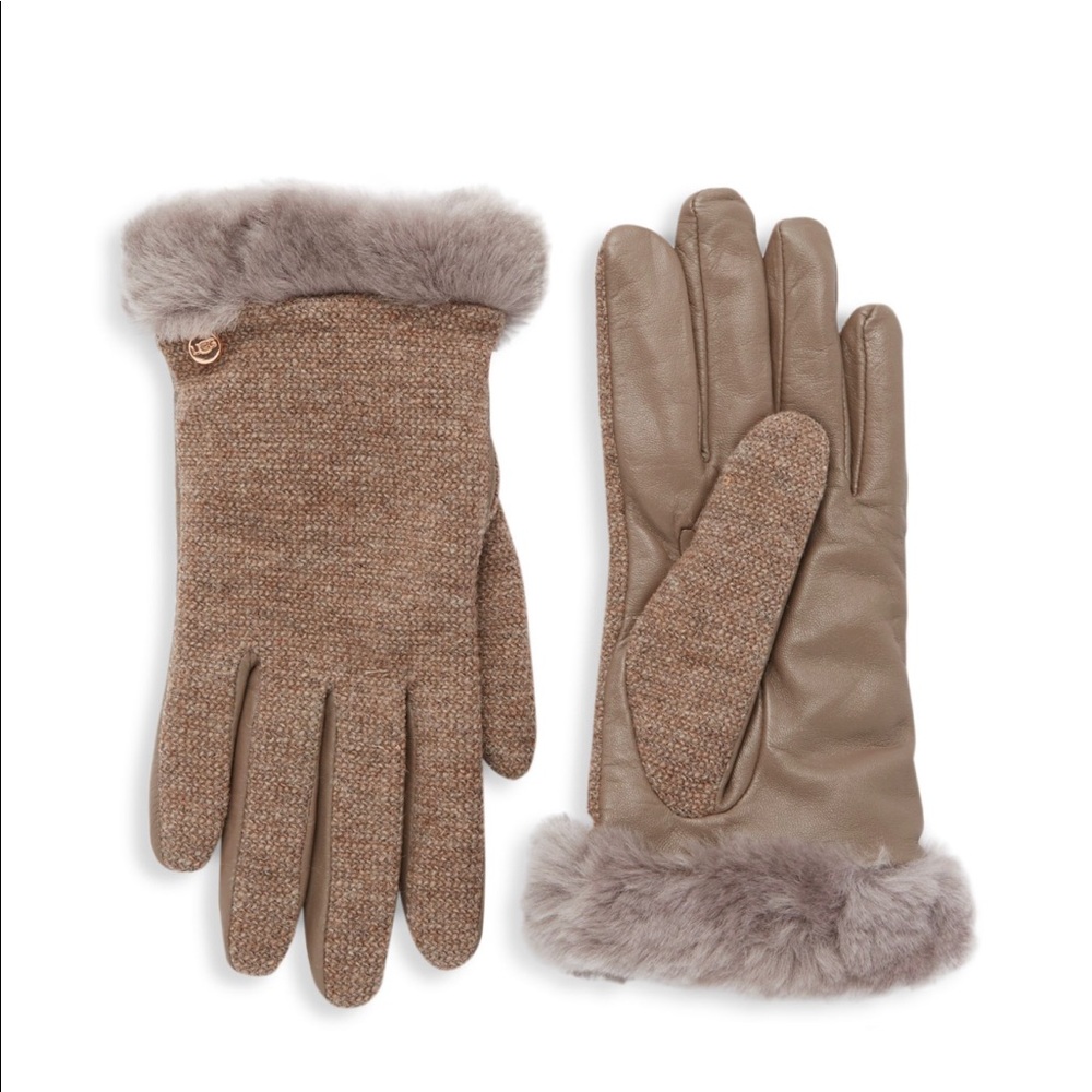 Ugg mixed media faux fur gloves